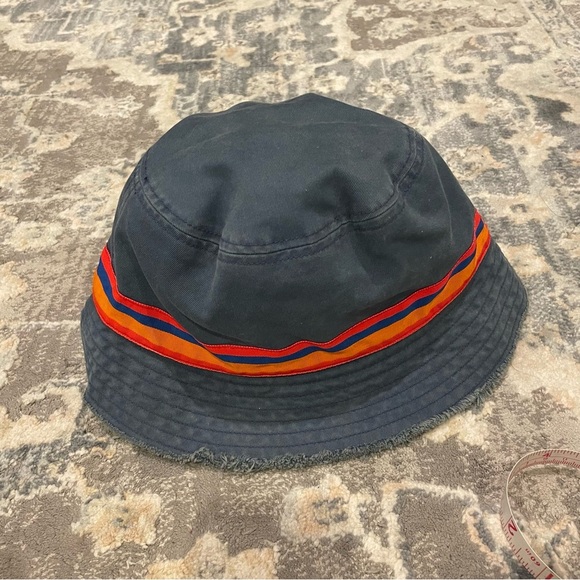 Vintage Navy Bucket Hat with Striped Band - Picture 1 of 4